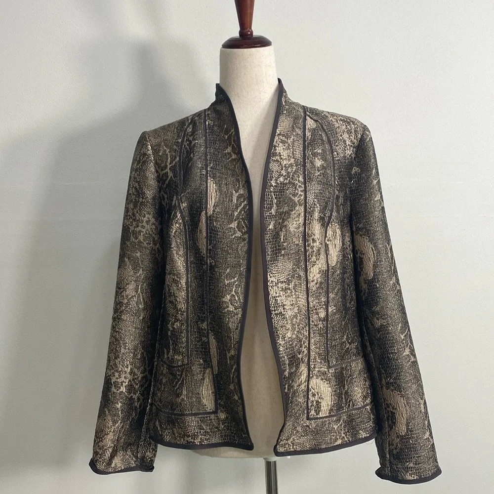 Chico’s‎ luxurious Gold Open Front Blazer Women’s S